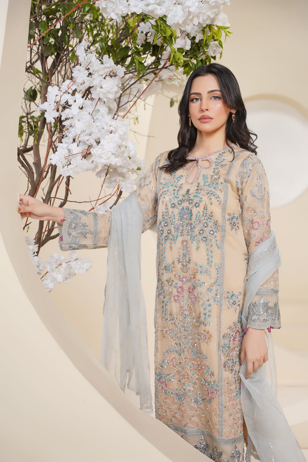 Tehwar - Luxury Organza Outfit - Festive Collection - Ready to Wear - V7 - D1 - Eid25 - 1